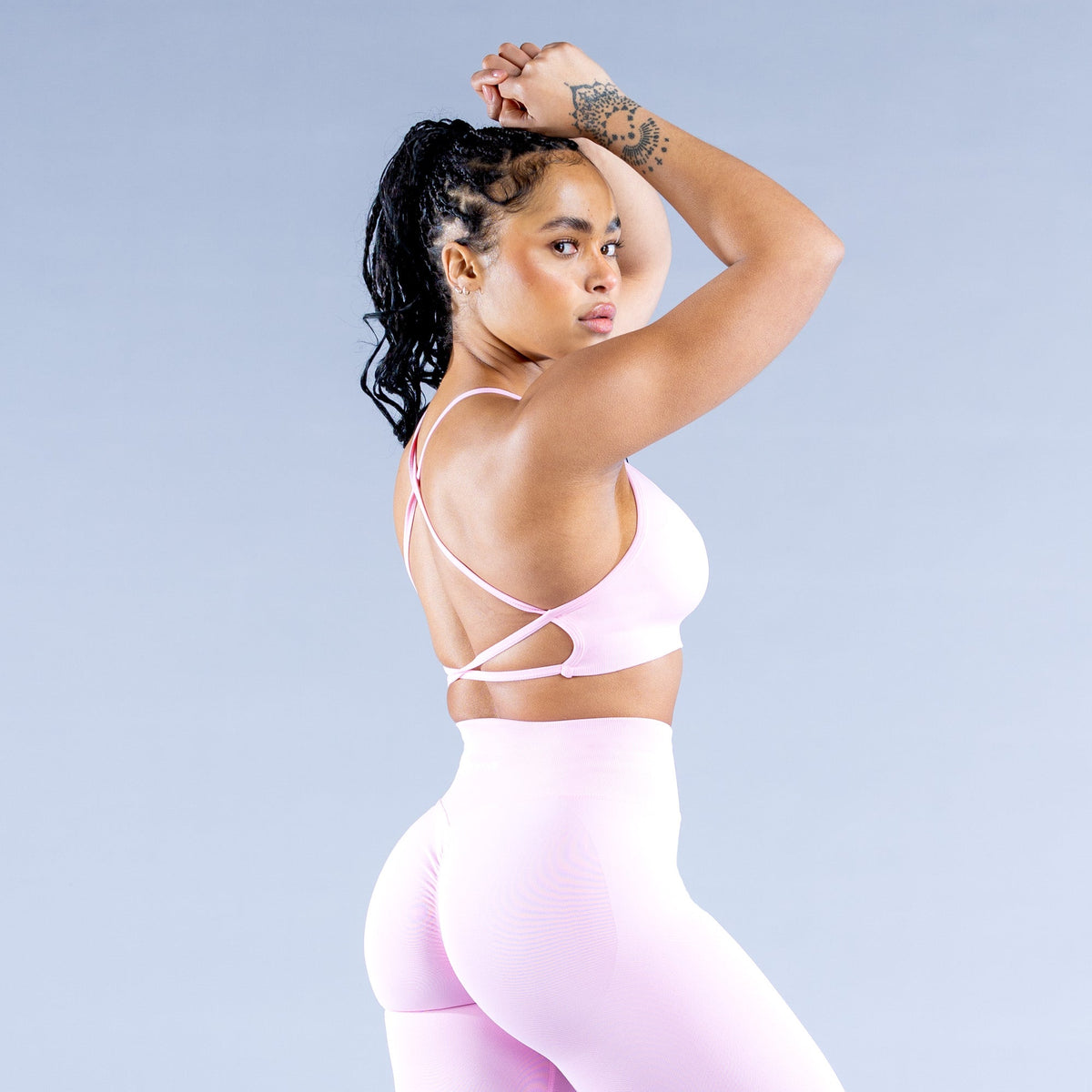 Dynamic Backless Sports Bra Light Rose Pink