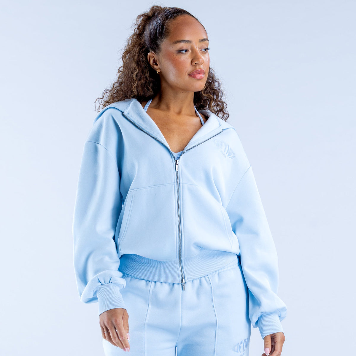 Revive Graphic Zip Hoodie Chalk Blue