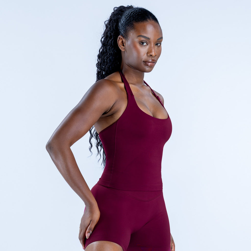 Impact Halter Top Winter Berry