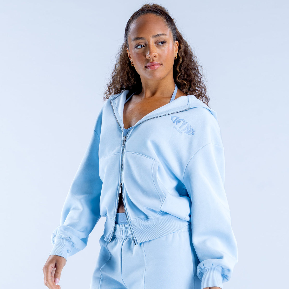 Revive Graphic Zip Hoodie Chalk Blue