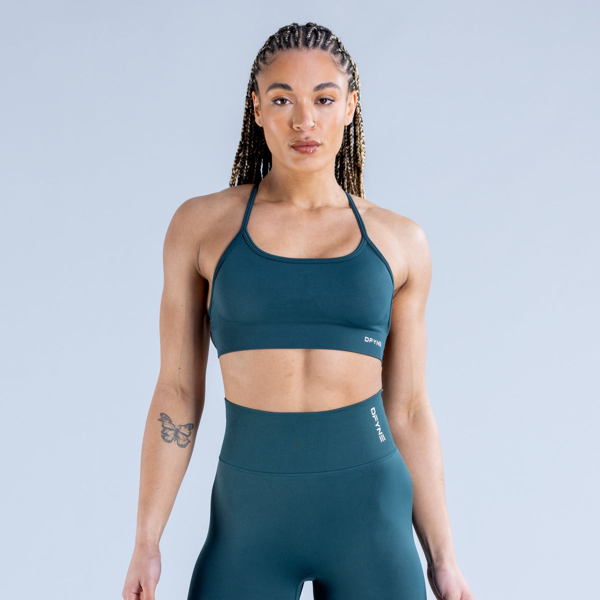 Dynamic Backless Sports Bra Dark Emerald Green