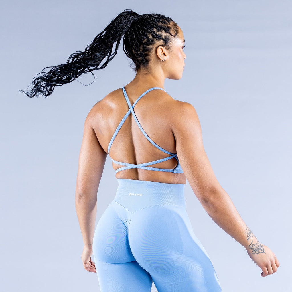 Dynamic Backless Sports Bra Sky Blue
