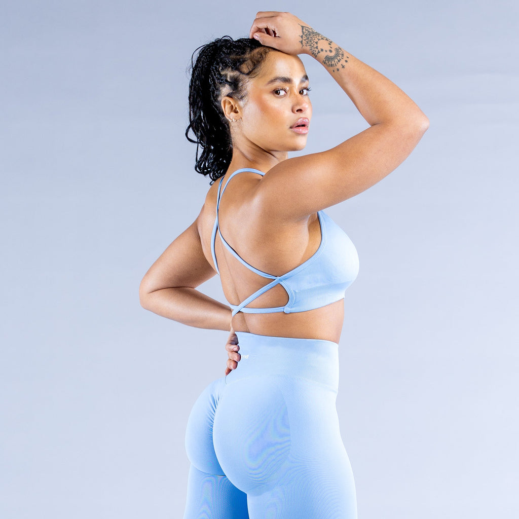 Dynamic Backless Sports Bra Sky Blue