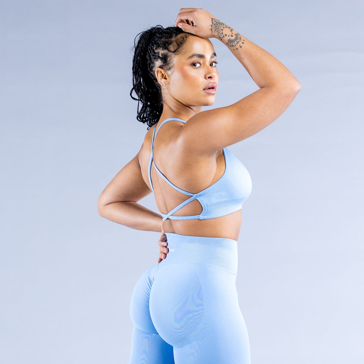 Dynamic Backless Sports Bra Sky Blue