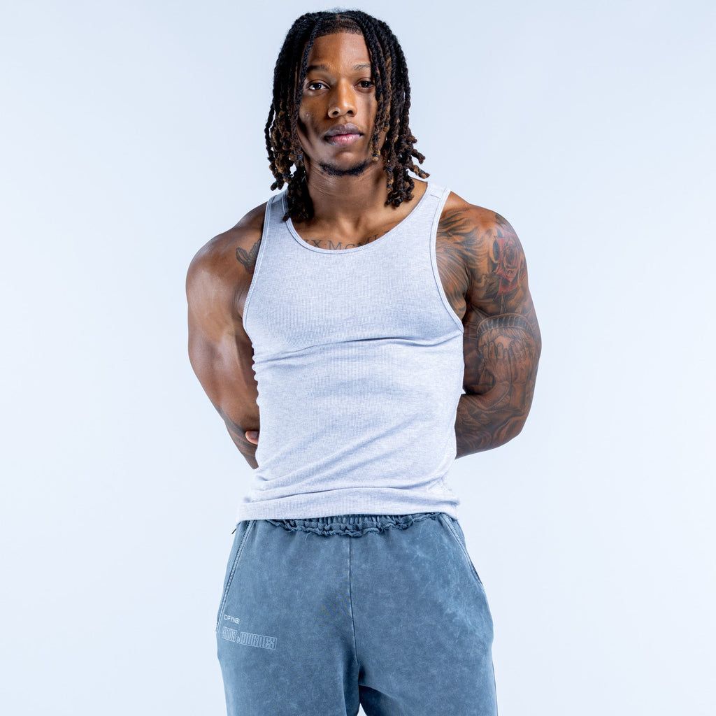 Recharge Ribbed Vest Grey Marl
