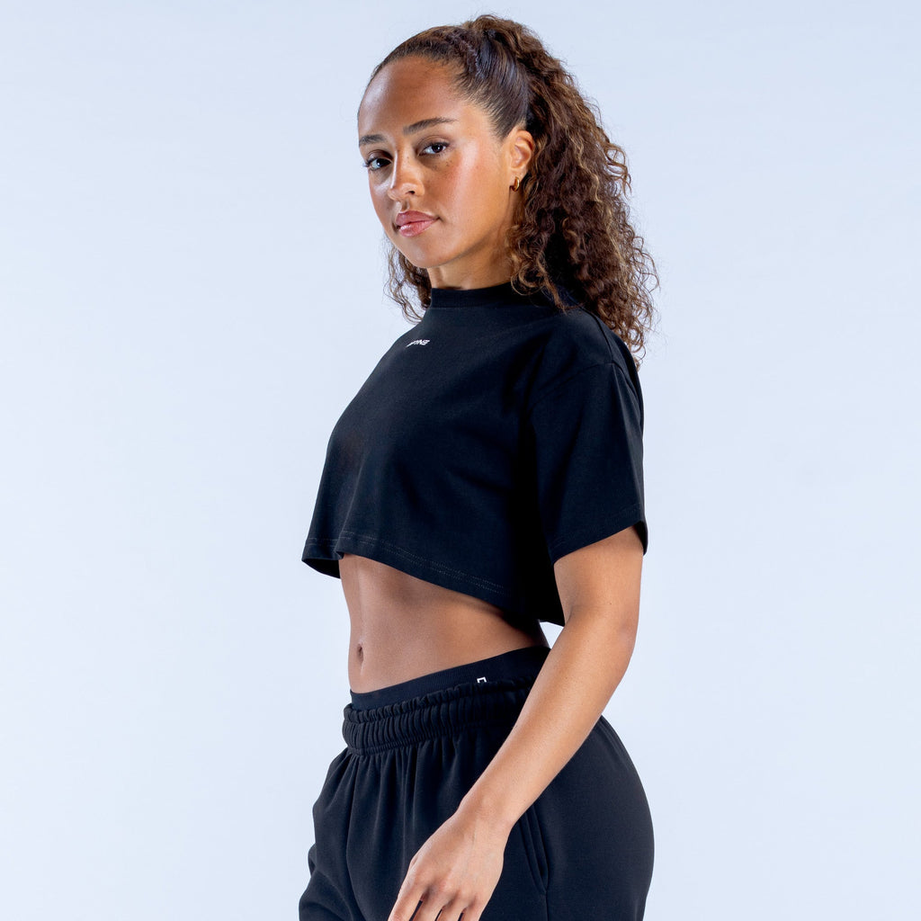 Revive Crop Tee Midnight Black