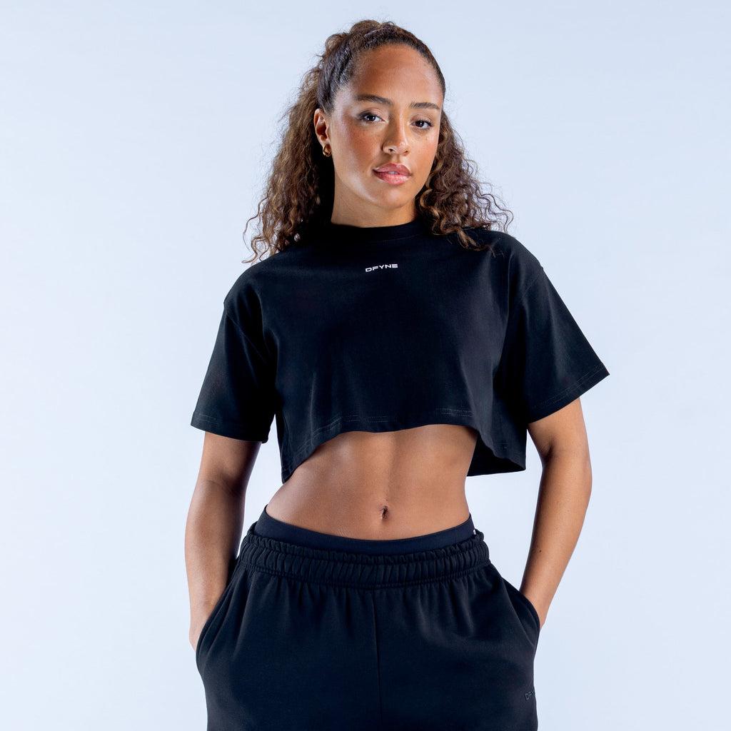 Revive Crop Tee Midnight Black