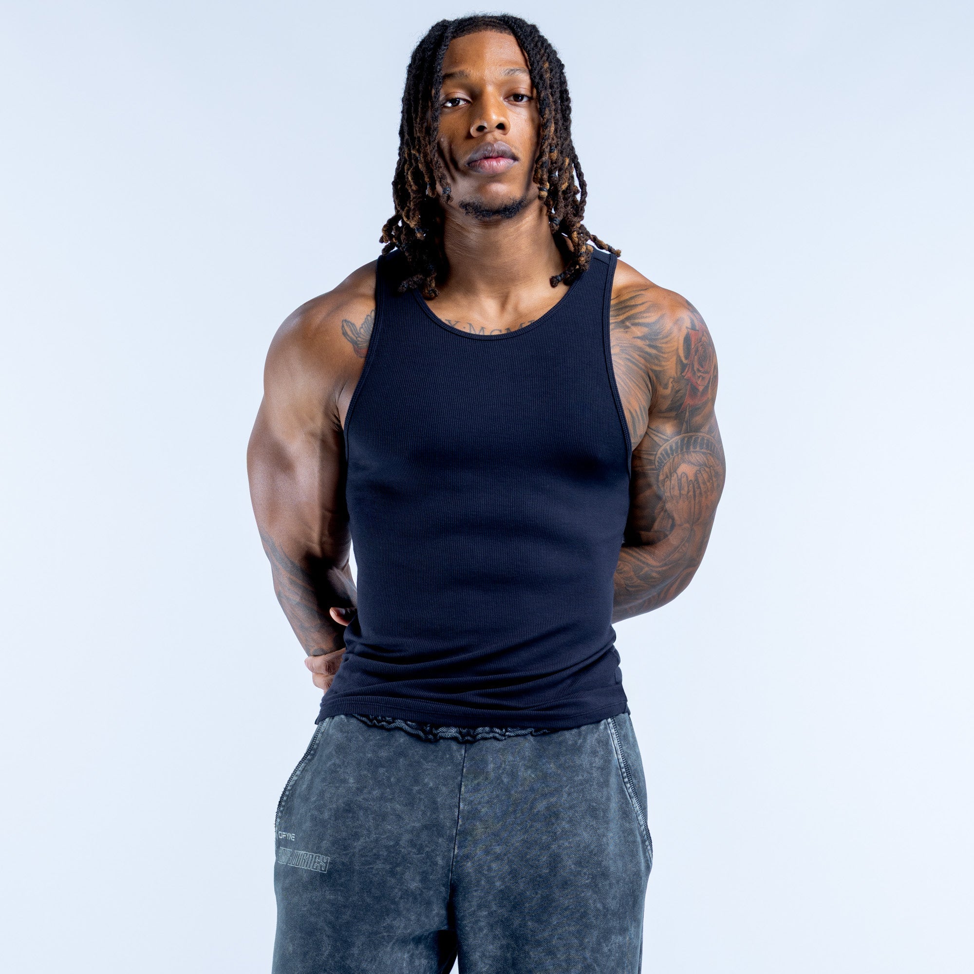 Recharge Ribbed Vest Midnight Black
