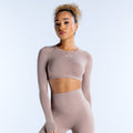 Dynamic Long Sleeve Crop Top Mocha