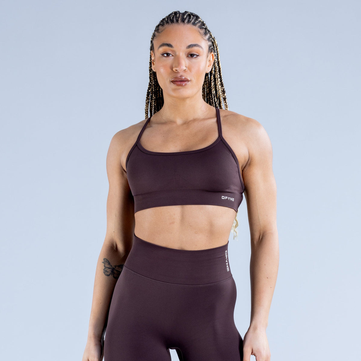 Dynamic Backless Sports Bra Chocolate Brown
