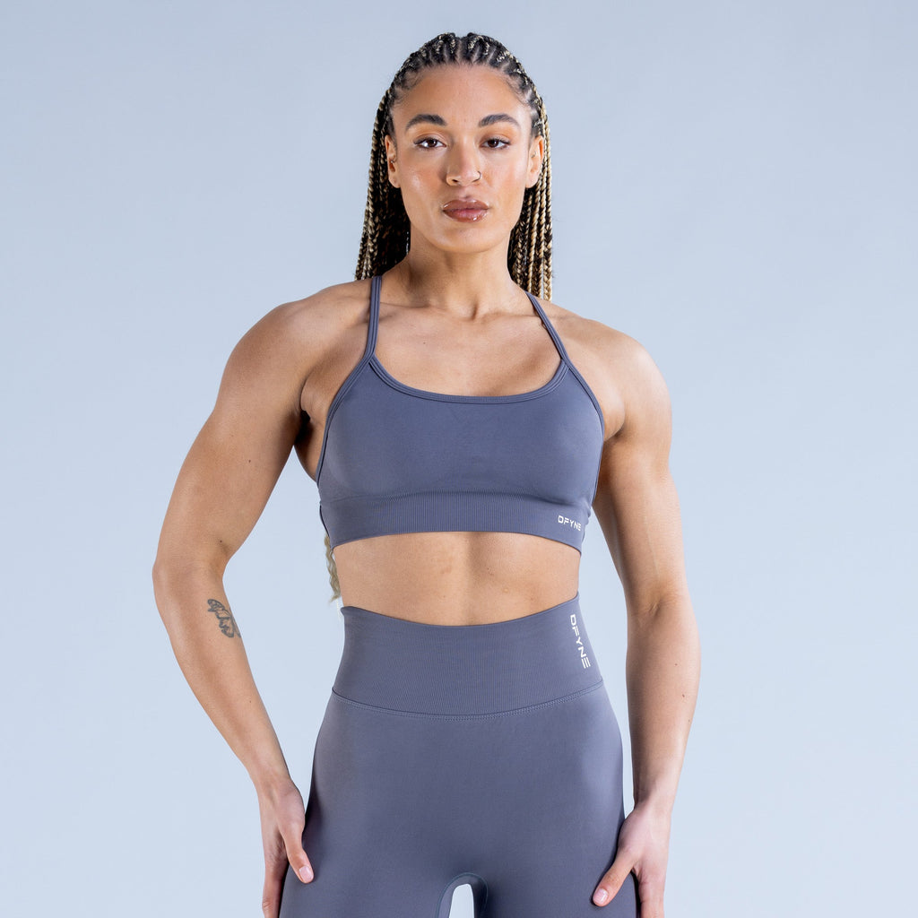 Dynamic Backless Sports Bra Dark Stone Grey