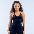 Impact Longline Strappy Top Midnight Black