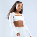 Defy Long Sleeve Shrug Optic White