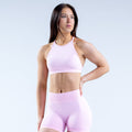 Dynamic High Neck Backless Sports Bra Light Rose Pink