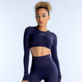 Dynamic Long Sleeve Crop Top Navy