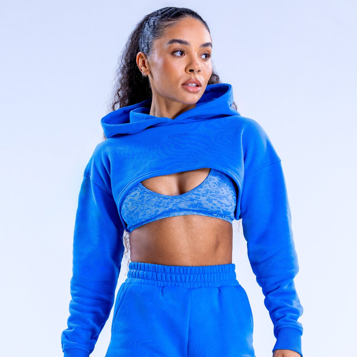 Revive Super Crop Hoodie Electric Blue