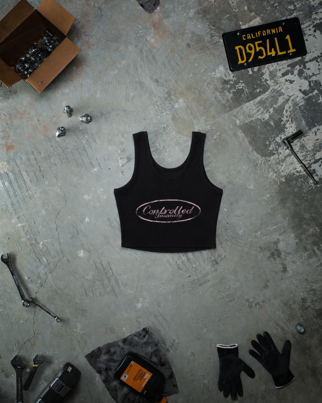 Cropped Chain Tank Glossy Pink