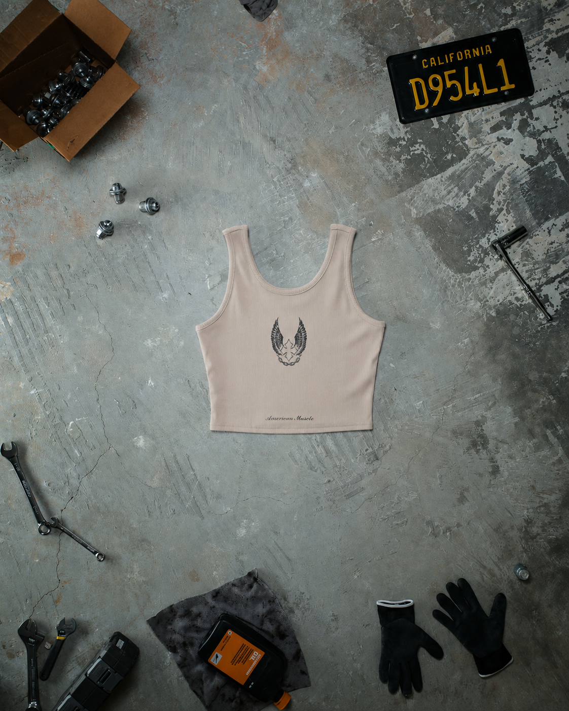 Cropped Chain Tank Creme