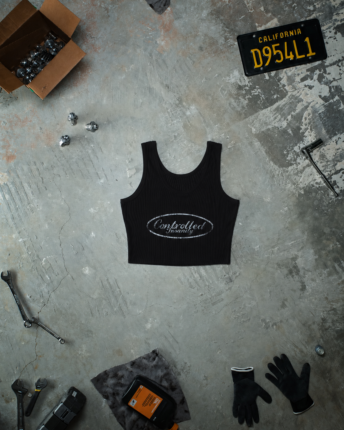 Cropped Chain Tank Midnight