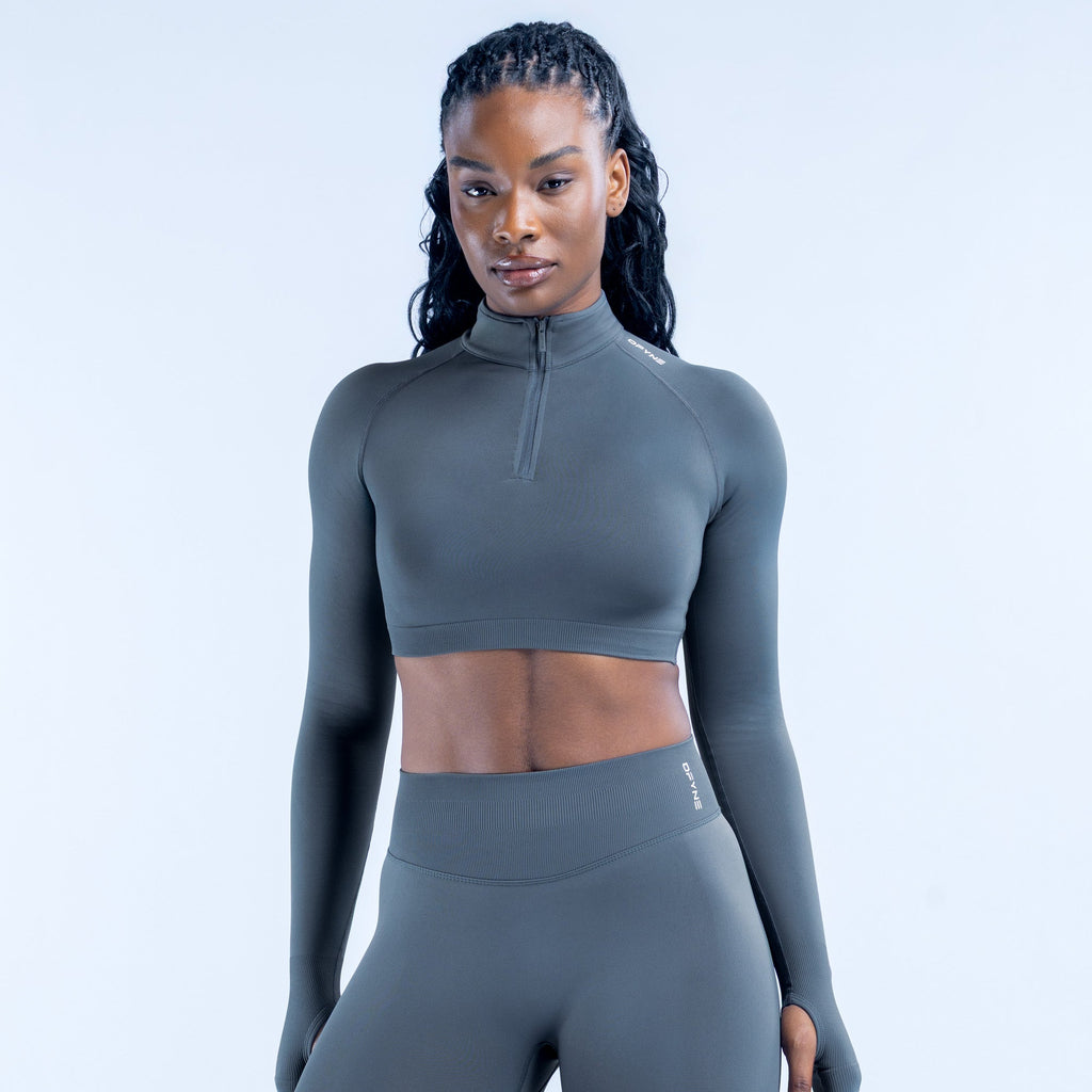 Impact Crop Zippy Slate Grey