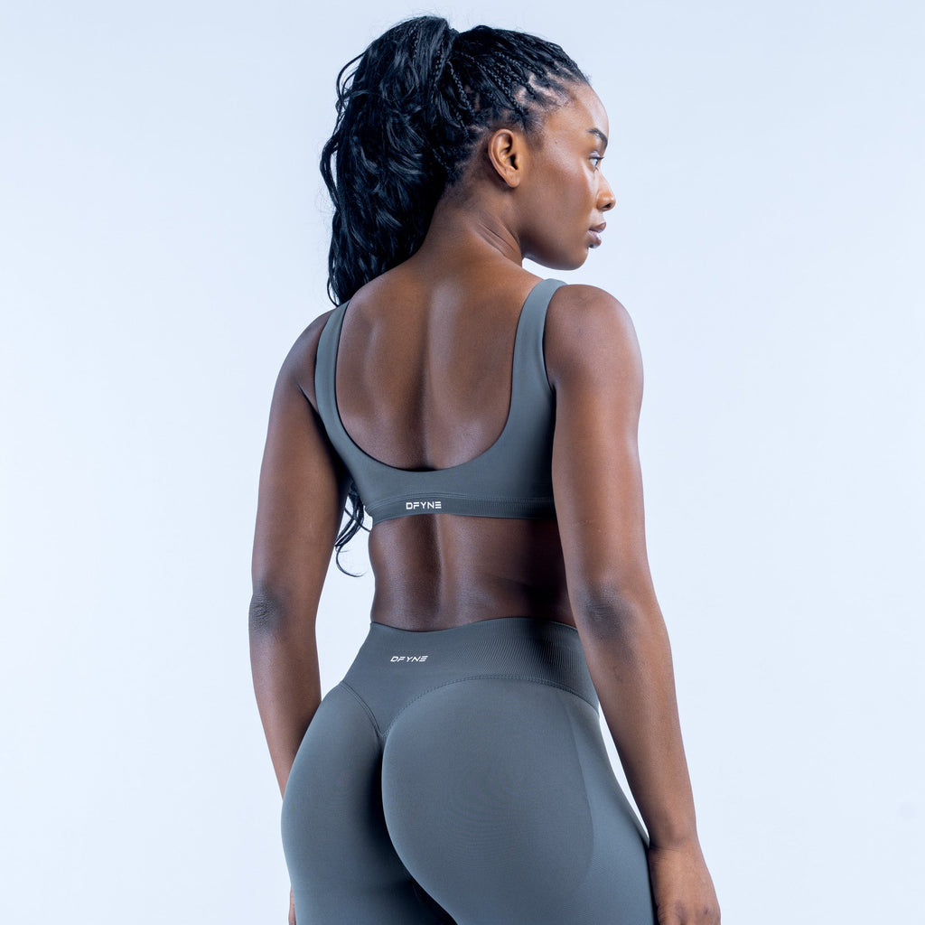 Impact Scoop Back Bra Slate Grey