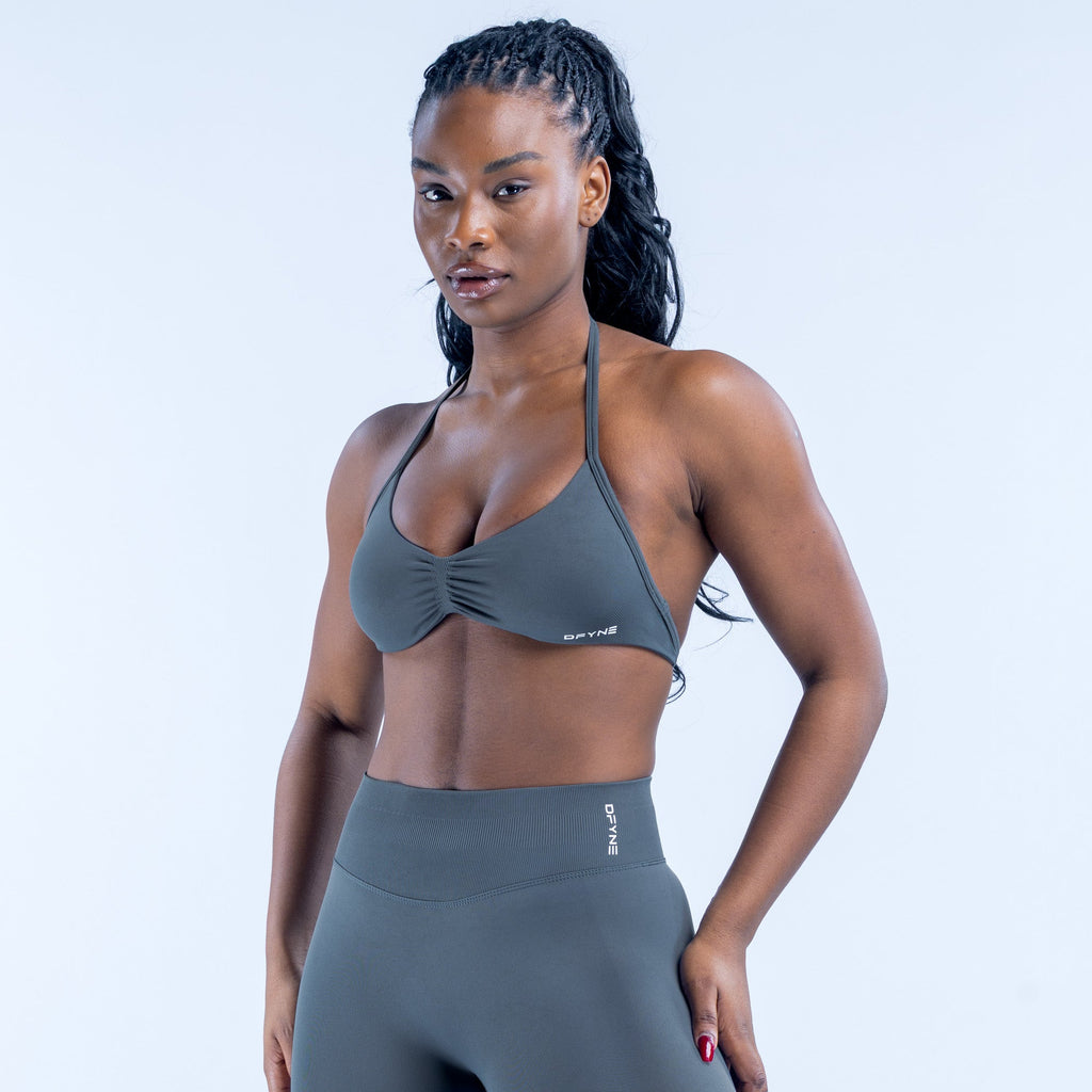 Impact Strappy Bra Slate Grey