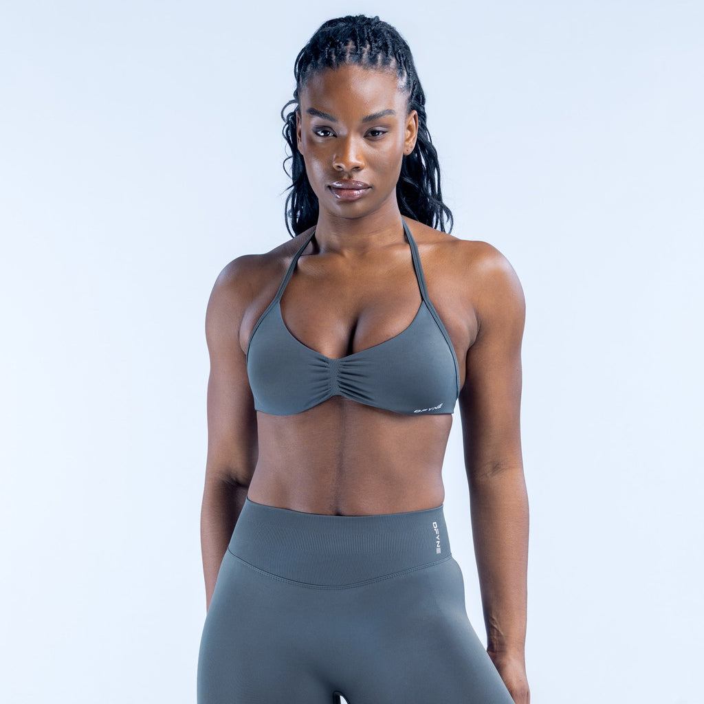 Impact Strappy Bra Slate Grey