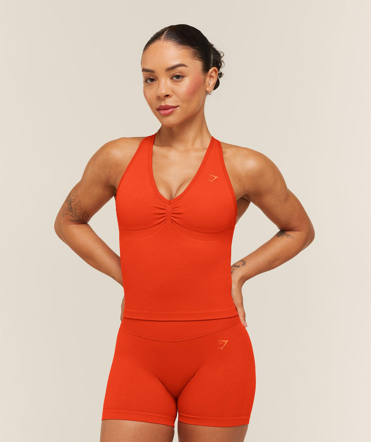 Lift Seamless Tank with Shelf - Bold Orange