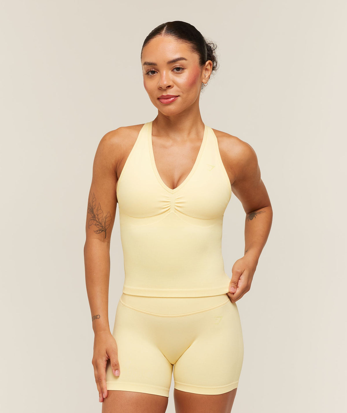 Lift Seamless Tank with Shelf - Butter Yellow