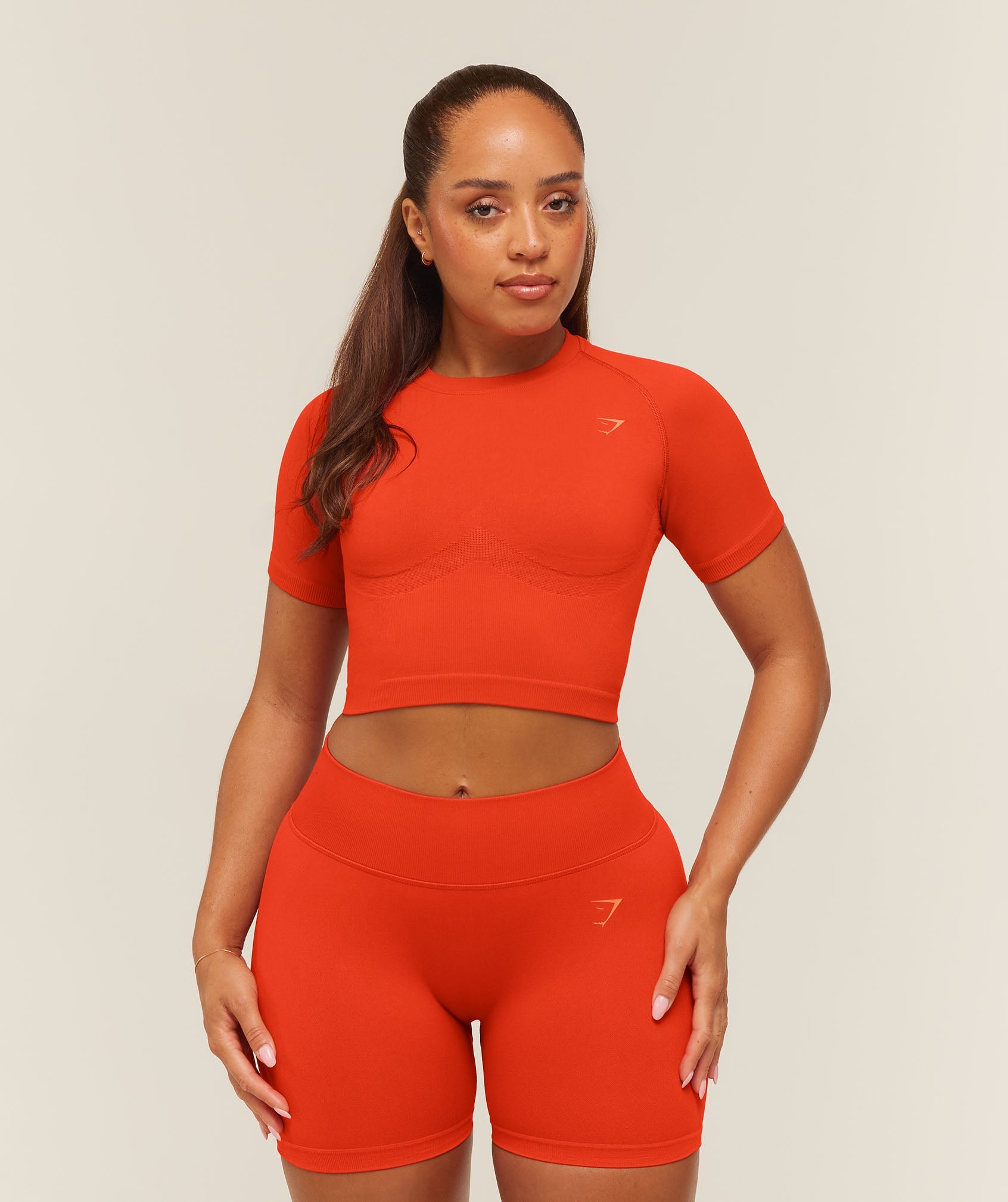 Lift Seamless Short Sleeve Top - Bold Orange
