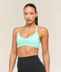 Light Support Ruche Strappy Back Bra - Pop Turquoise
