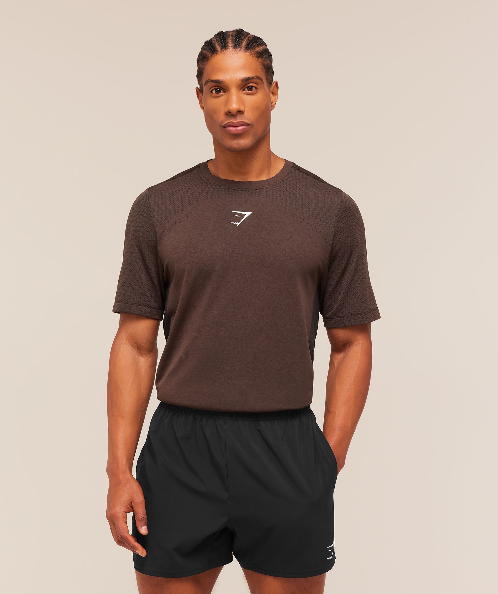 Lightweight Seamless T-Shirt - Espresso Brown/Marl ;)