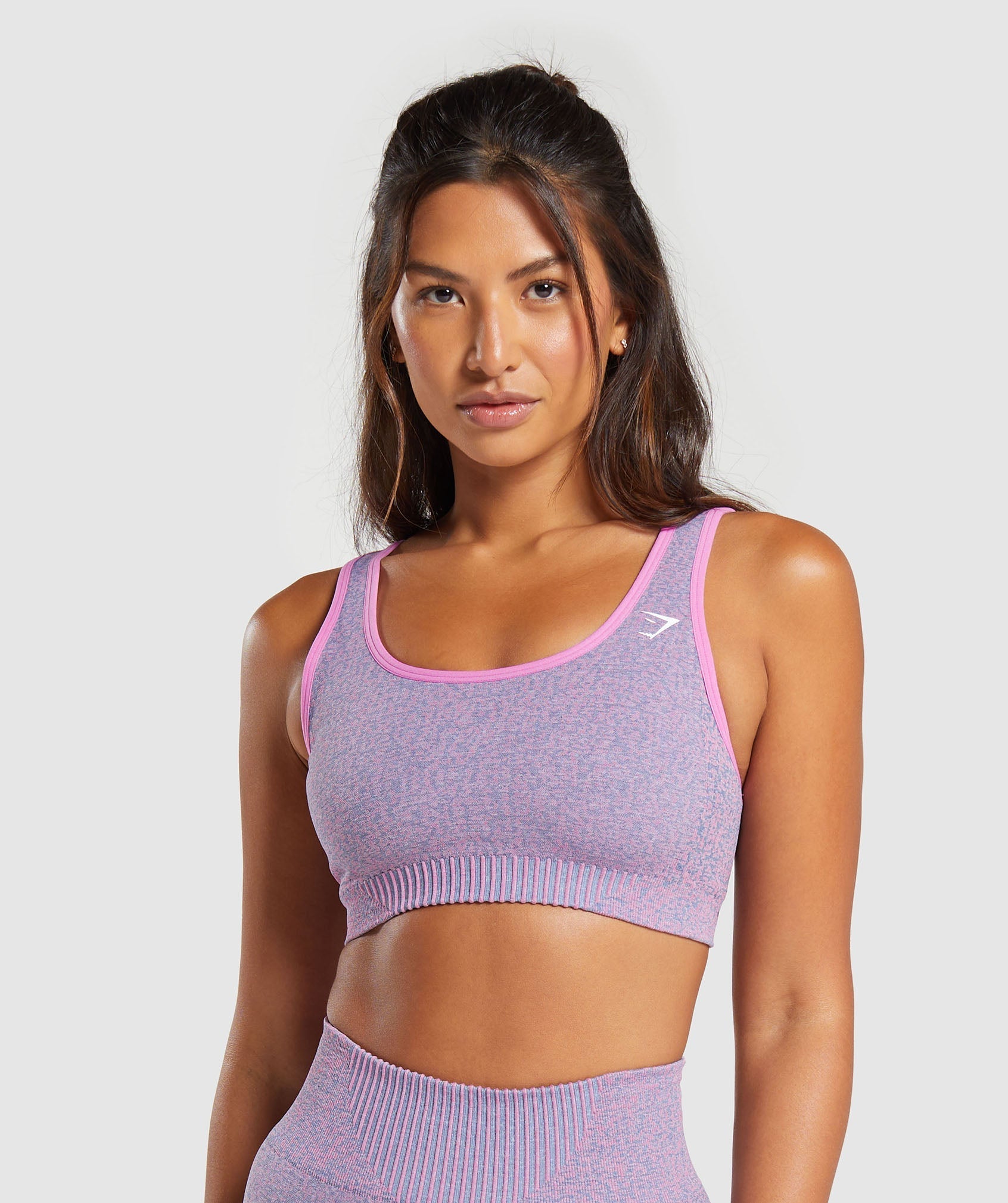 Marl Seamless Scoop Bra - Light Pink/Light Blue Marl/Sherbet Pink