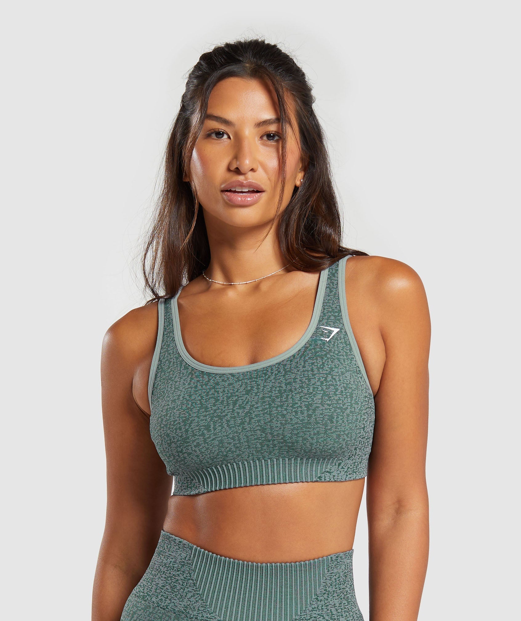 Marl Seamless Scoop Bra - Teal Marl/Dark Grey Marl/Smokey Grey