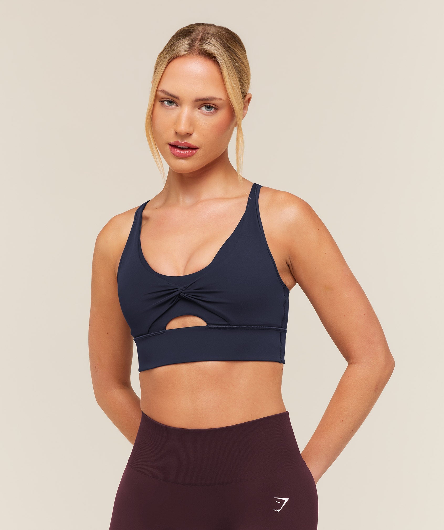 Twist Front Sports Bra - Heavy Blue ;)