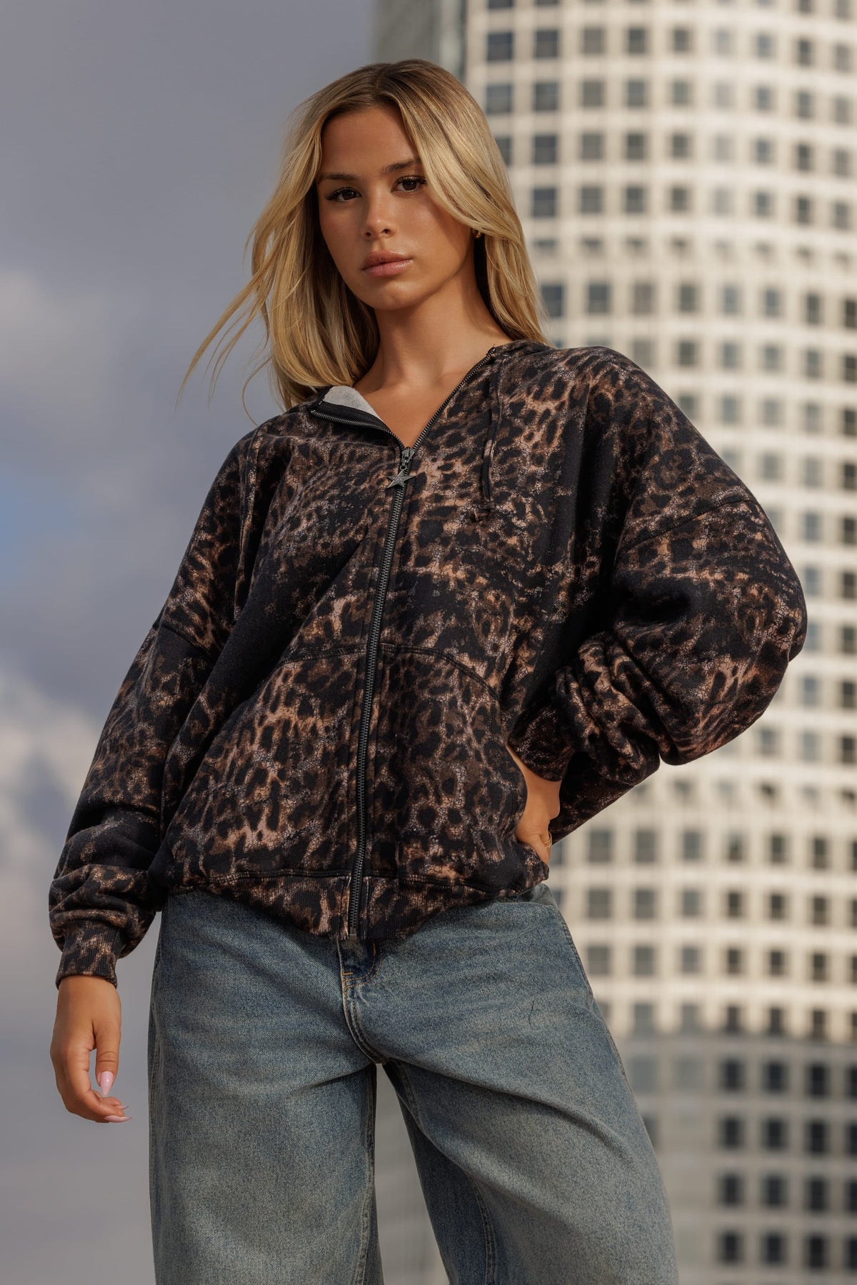 Flashback Zip Hoodie - Leopard