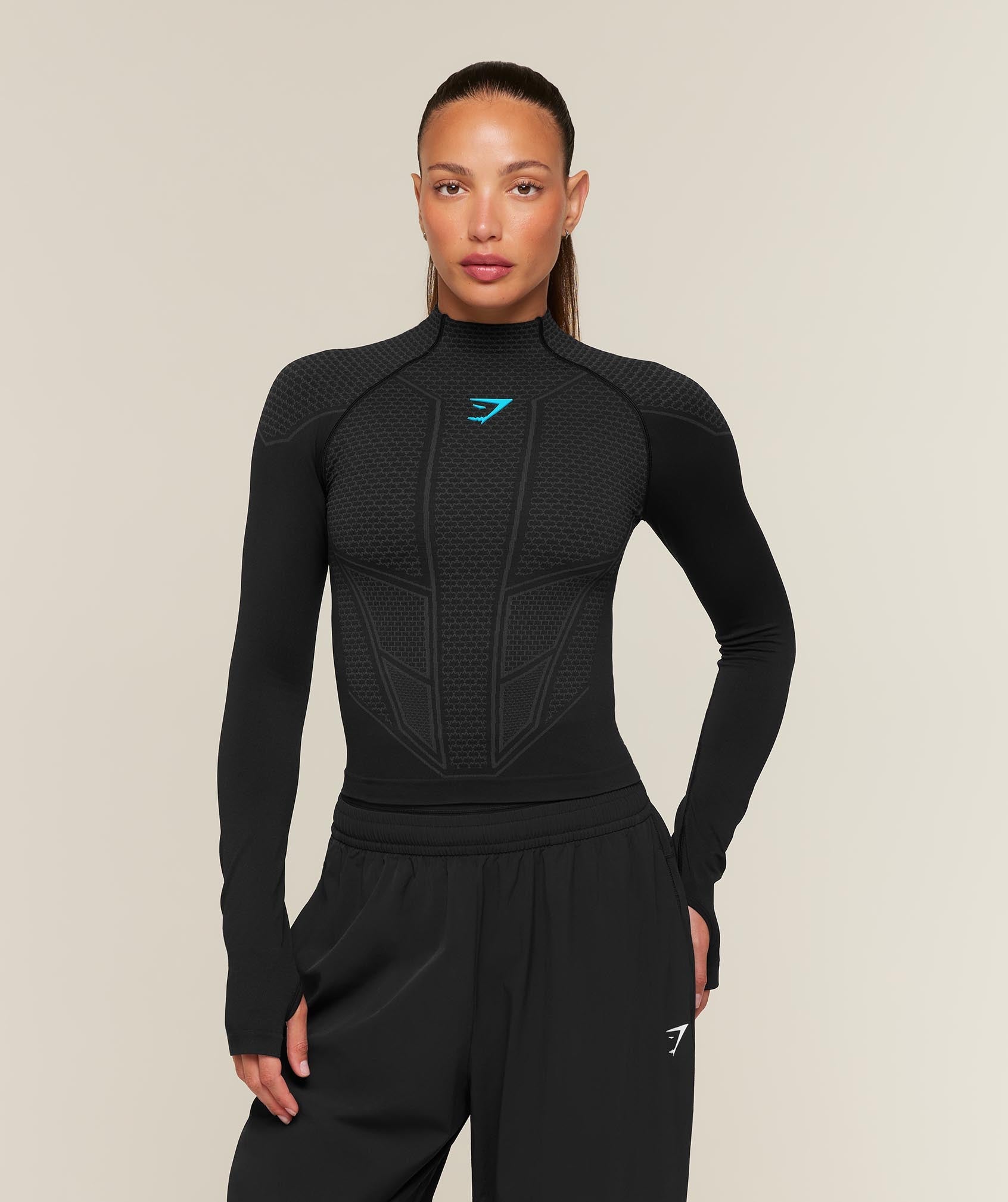 Onyx V1 Long Sleeve - Black/Onyx Grey/Brand Blue