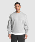 Oversized Crest Crew - Light Grey Core Marl ;)