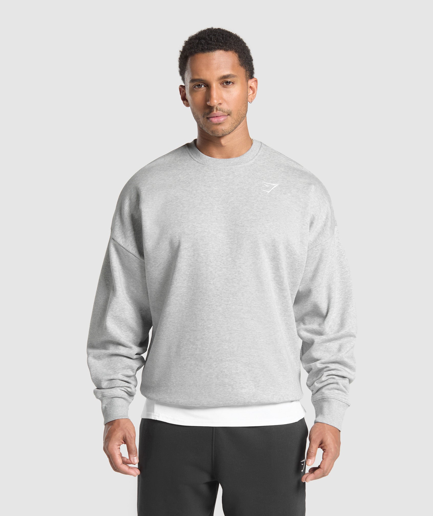 Oversized Crest Crew - Light Grey Core Marl ;)