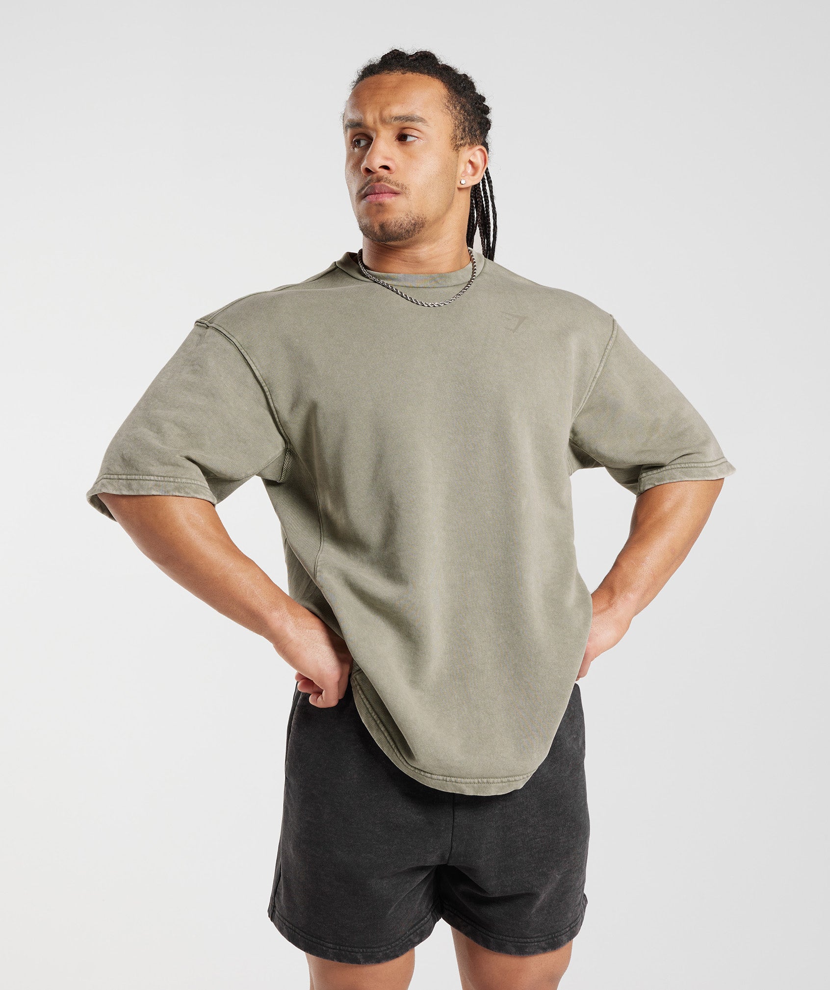 Power Washed Short Sleeve Crew - Ecru Brown ;)