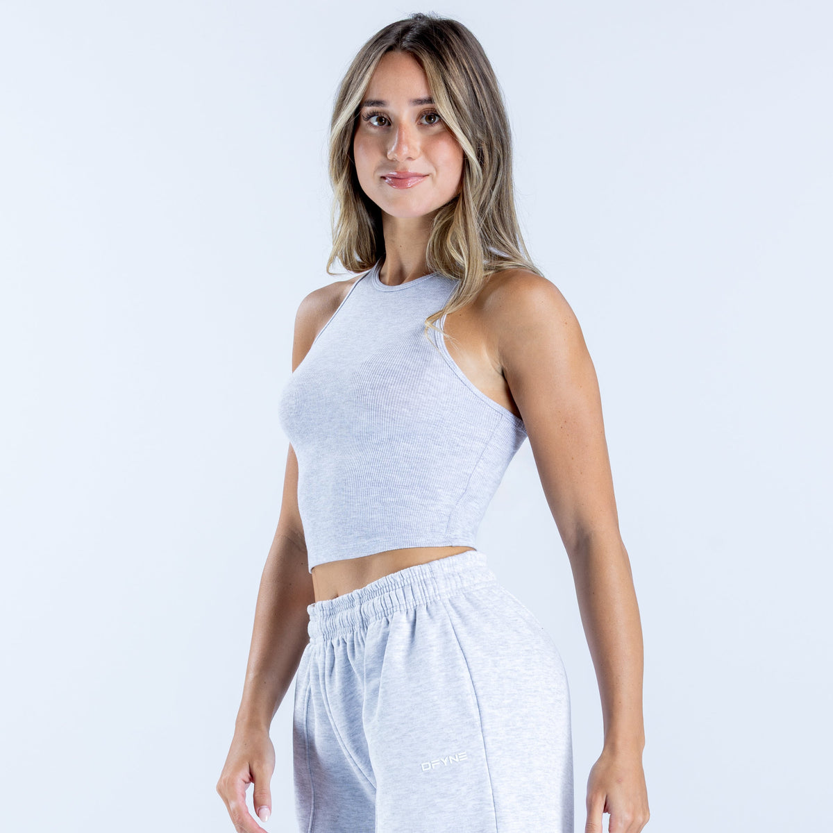 Revive Ribbed Vest Grey Marl