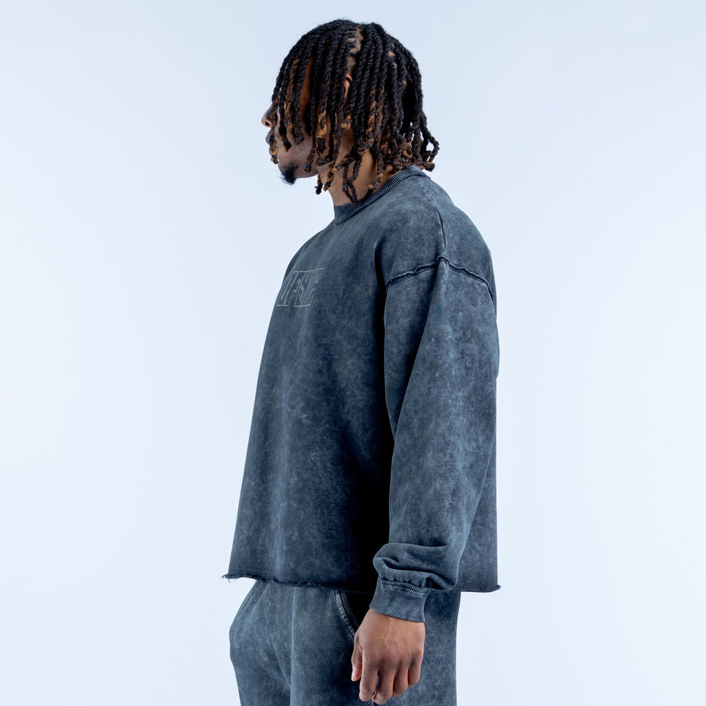 Recharge Washed Sweatshirt Midnight Black