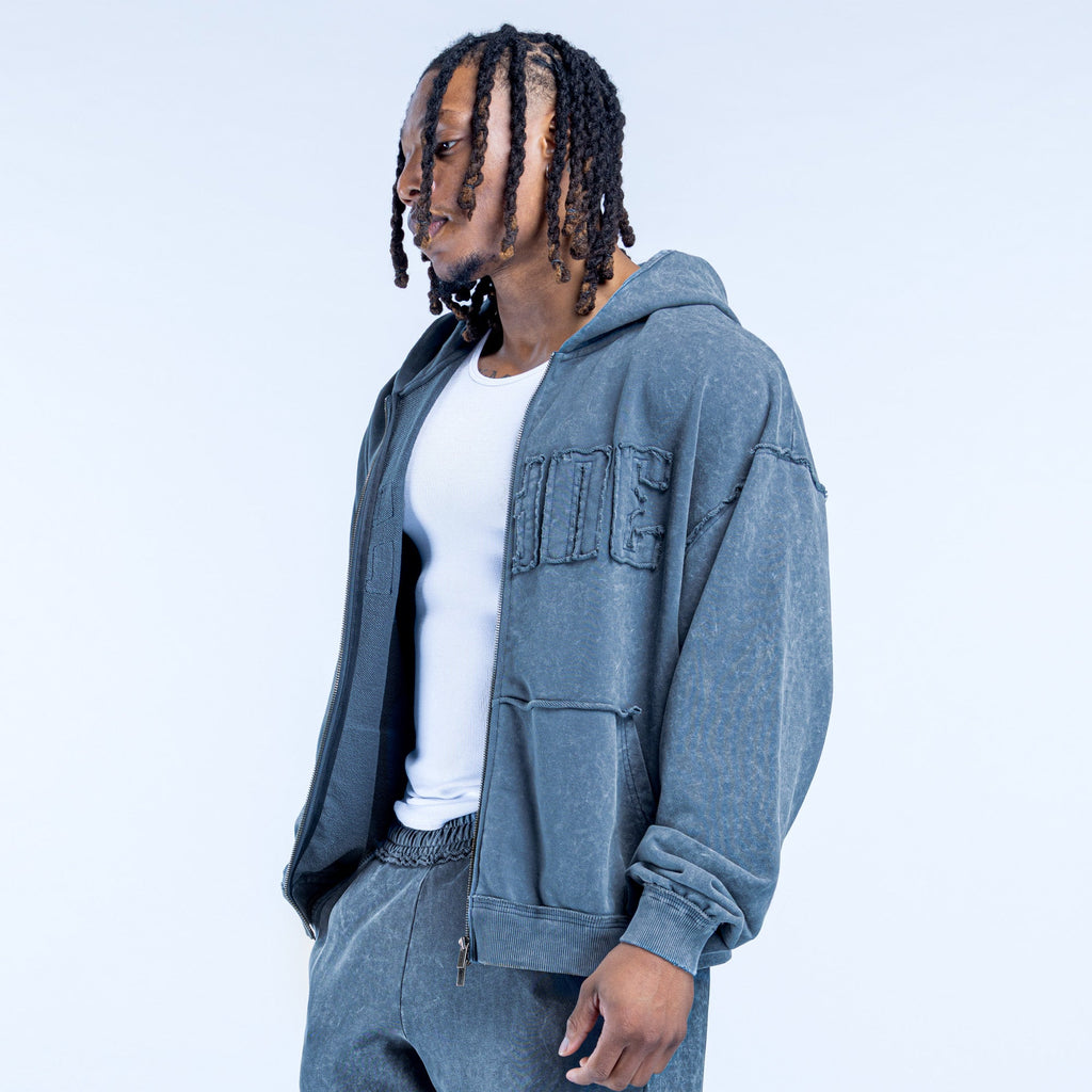 Recharge Washed Zip Hoodie Slate Grey