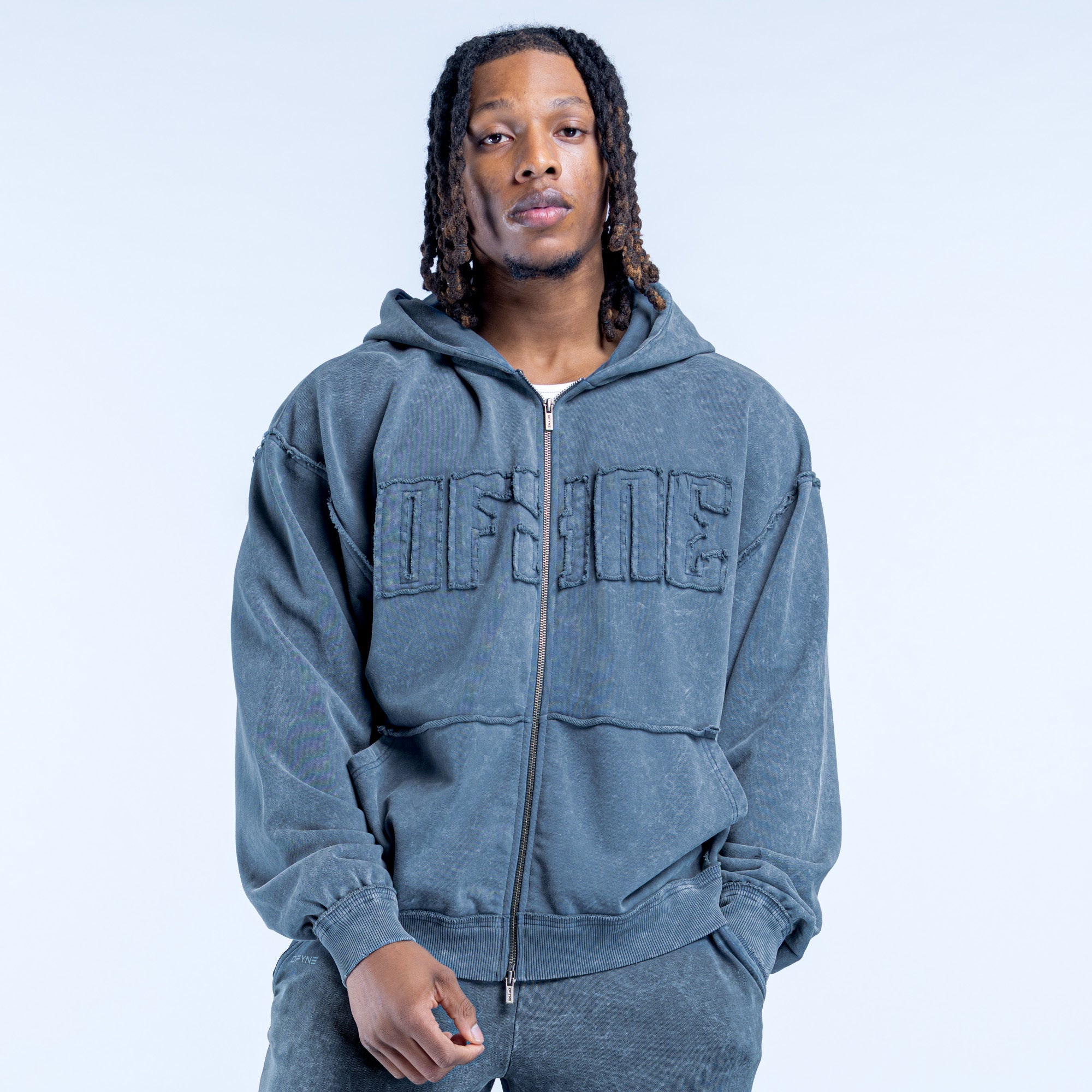Recharge Washed Zip Hoodie Slate Grey