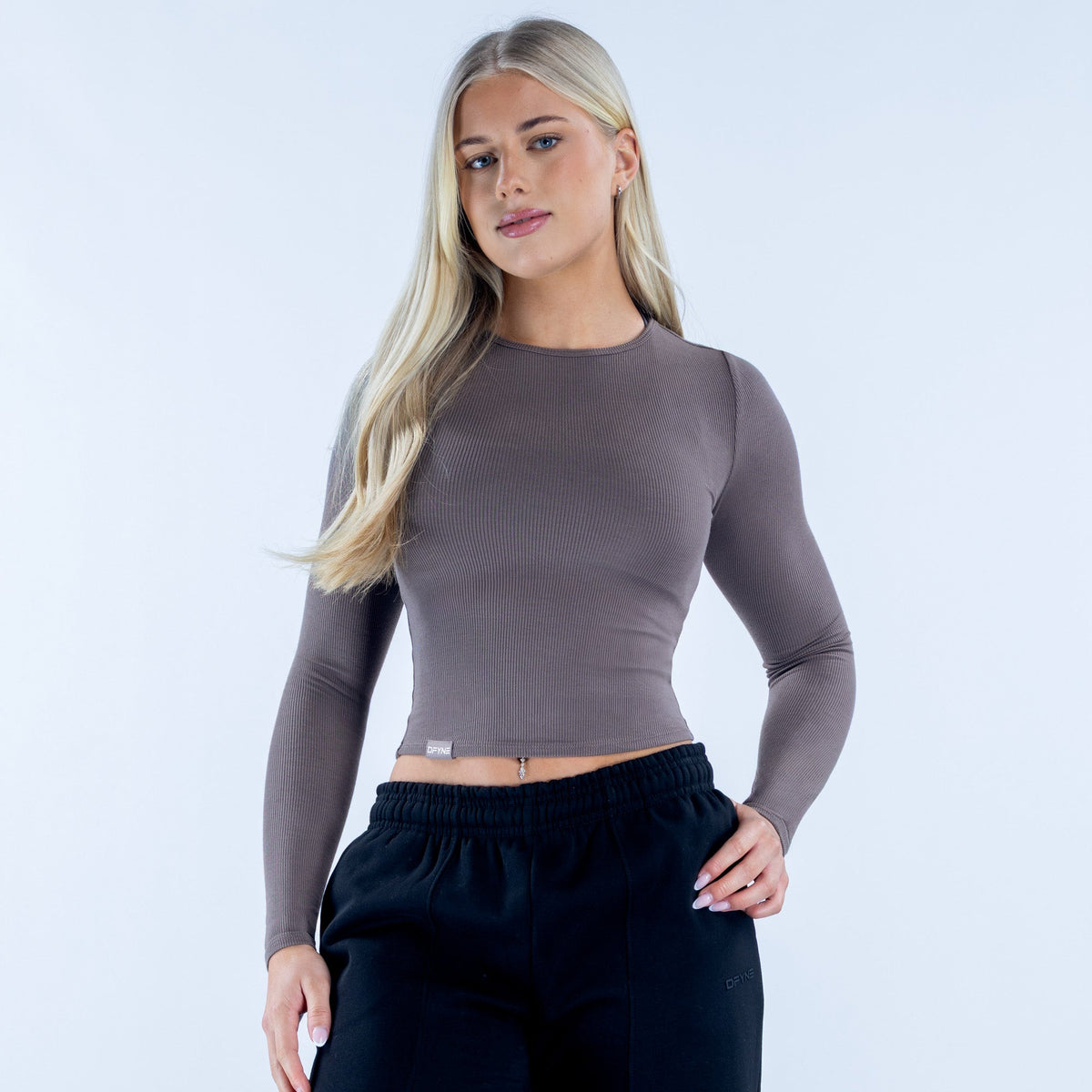 Revive Long Sleeve Ribbed Top Truffle