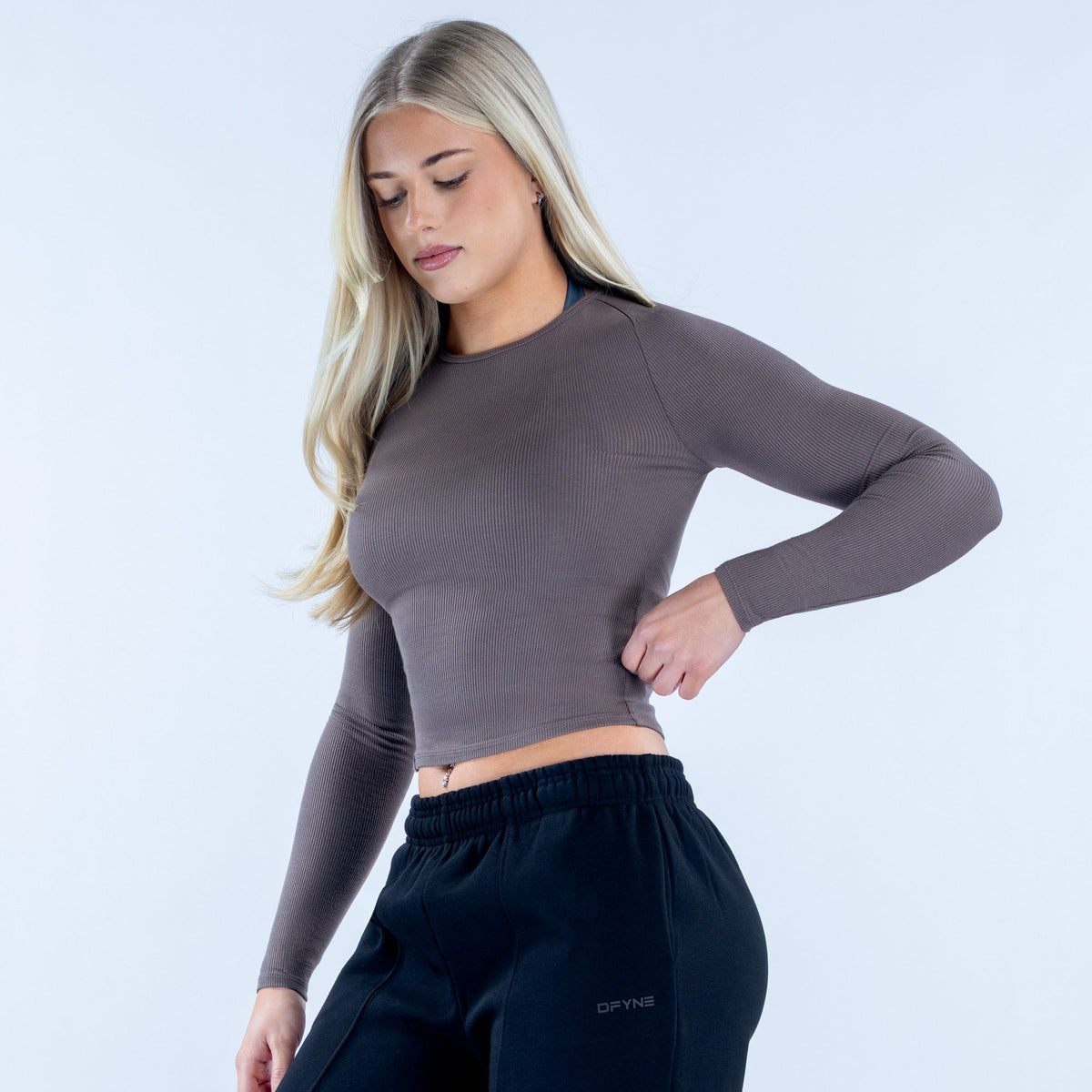 Revive Long Sleeve Ribbed Top Truffle