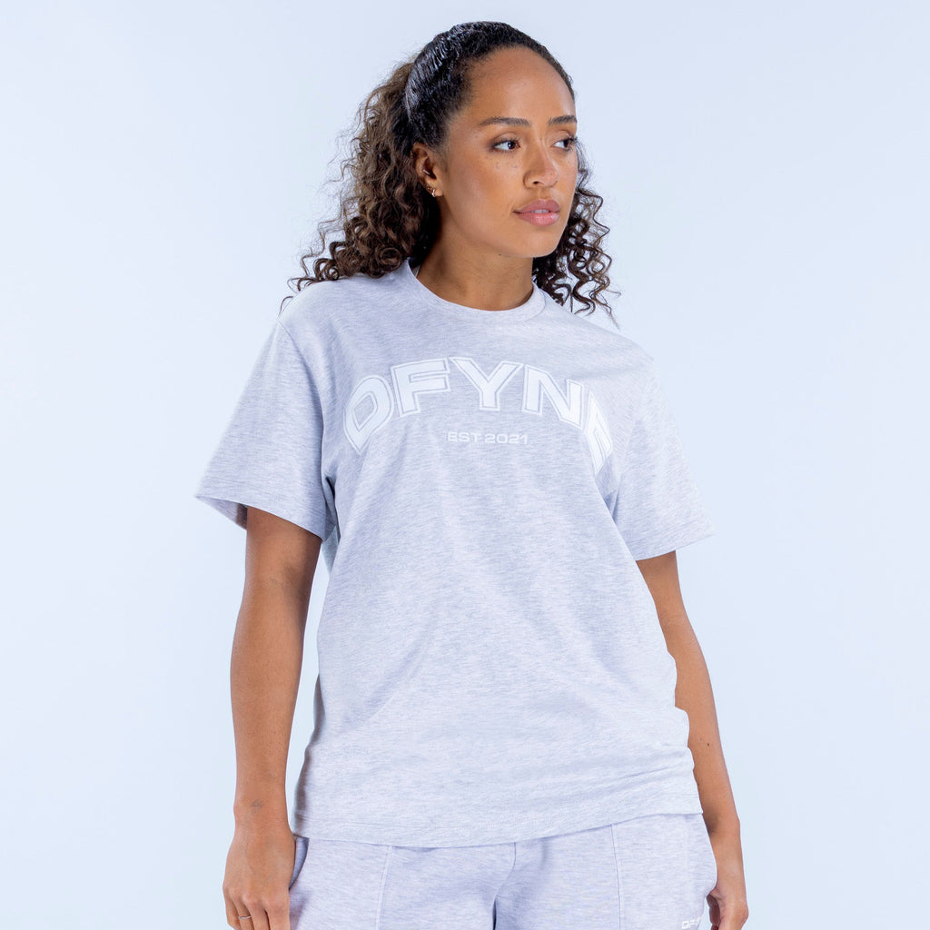 Revive Oversized Graphic Tee Grey Marl