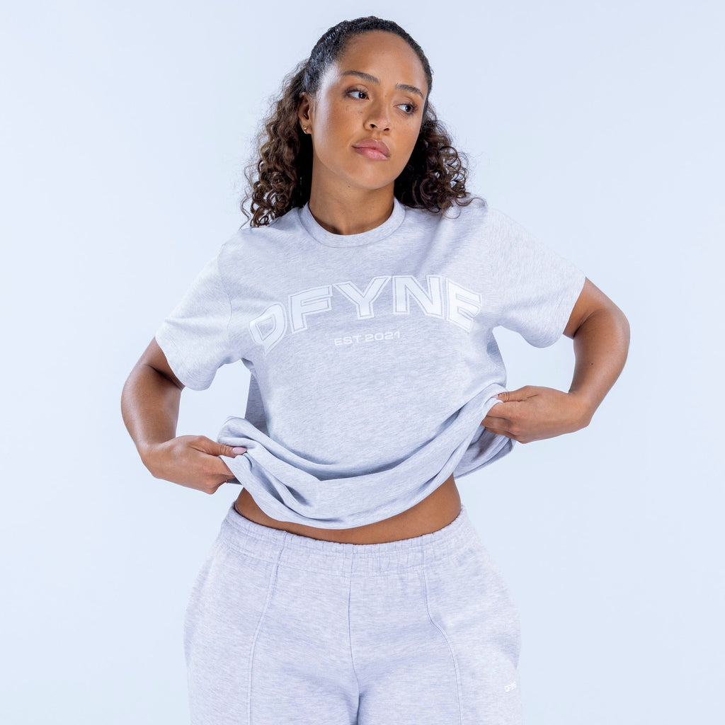 Revive Oversized Graphic Tee Grey Marl