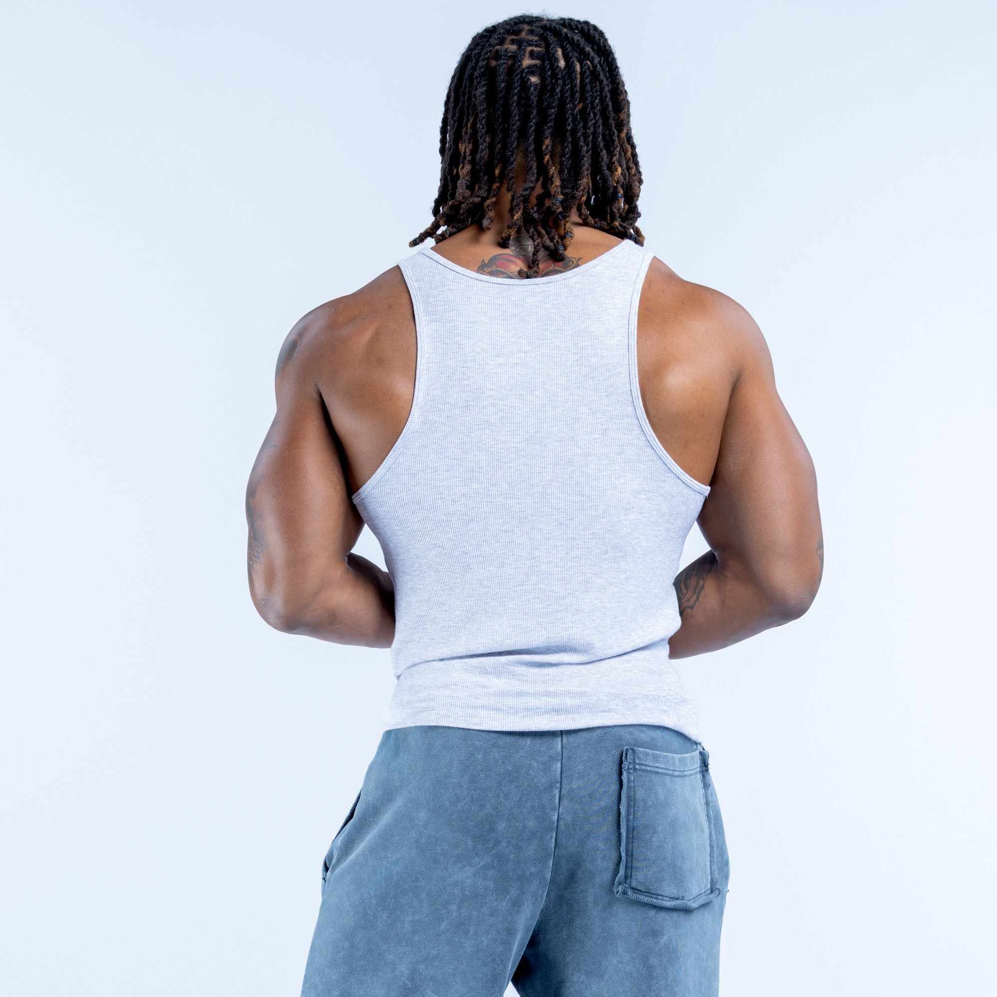 Recharge Ribbed Vest Grey Marl