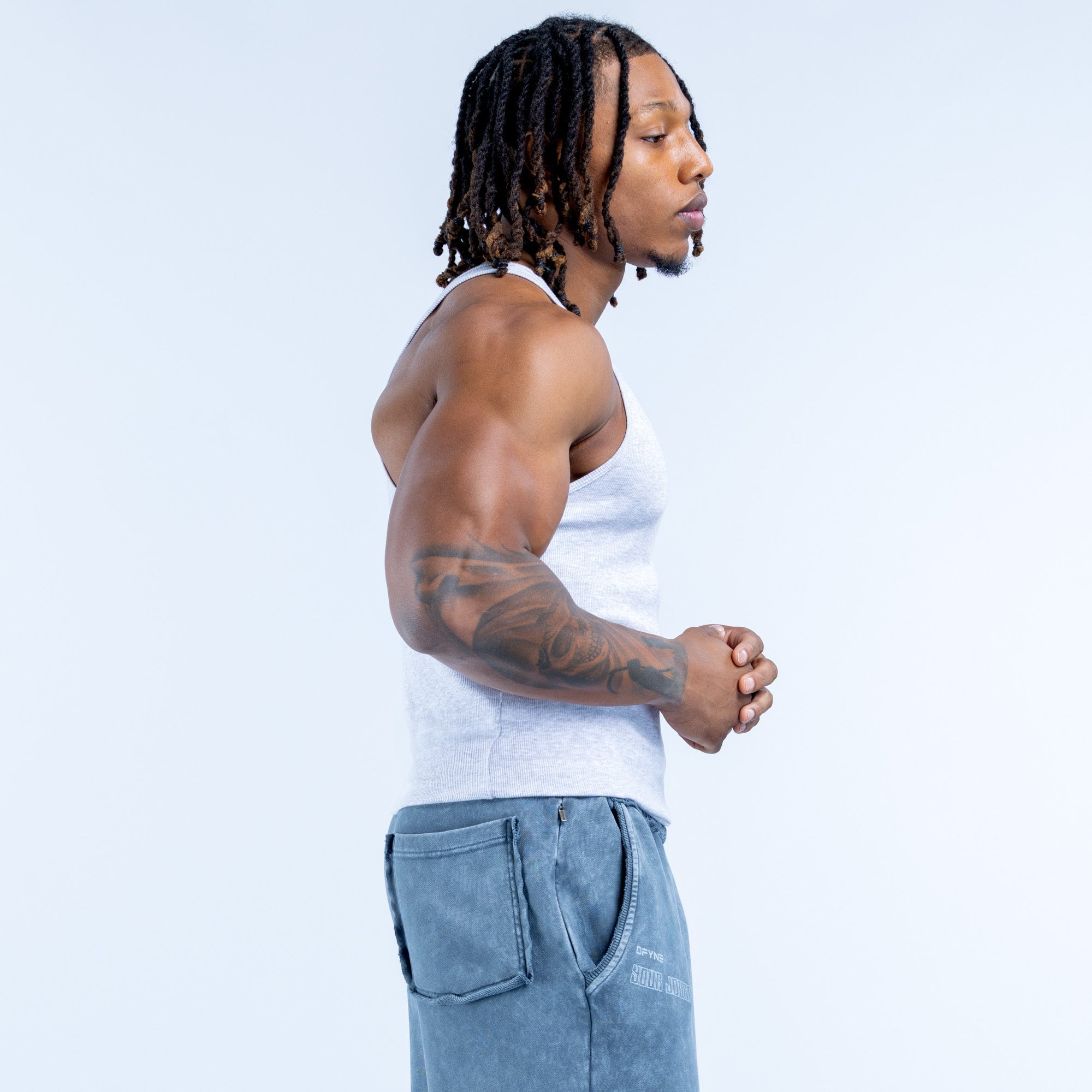 Recharge Ribbed Vest Grey Marl